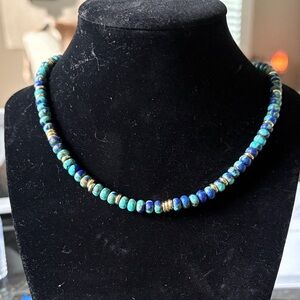 Elegant Blue and Green Beaded Necklace